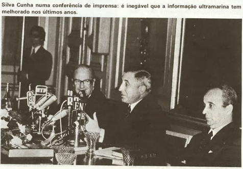 Silva Cunha numa conferência de imprensa: é inegável que a informação ultramarina tem melhorado nos últimos anos. Silva Cunha